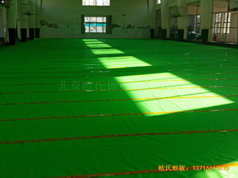 河北滄州體育學(xué)?；@球館體育地板施工案例2